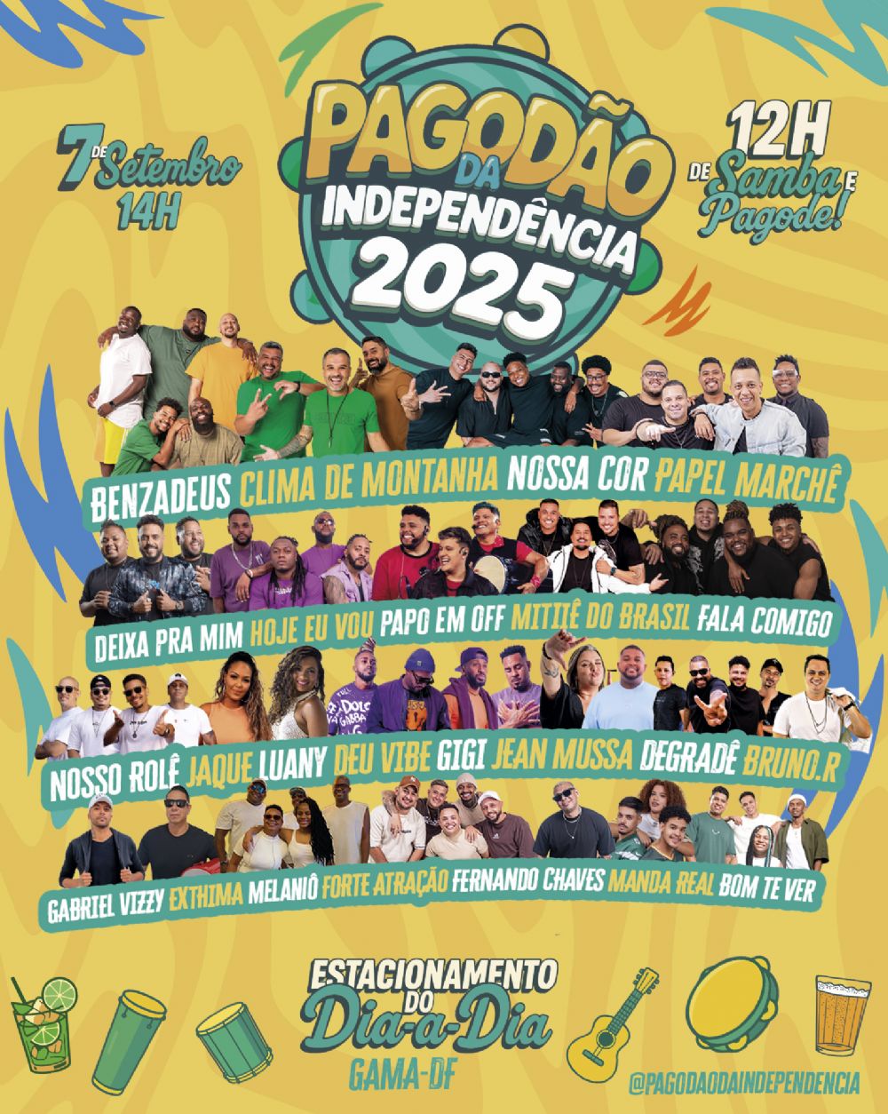 Pagodão da Independência 2025 movimenta Gama com 12 horas de samba e pagode