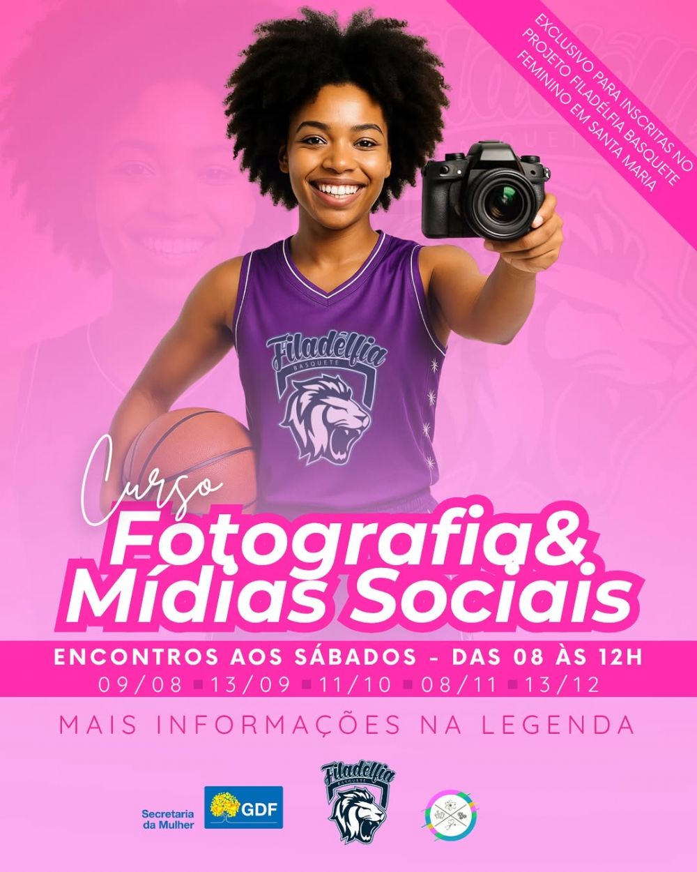 Filadélfia Basquete oferece curso gratuito de fotografia e mídias sociais para atletas em Santa Maria