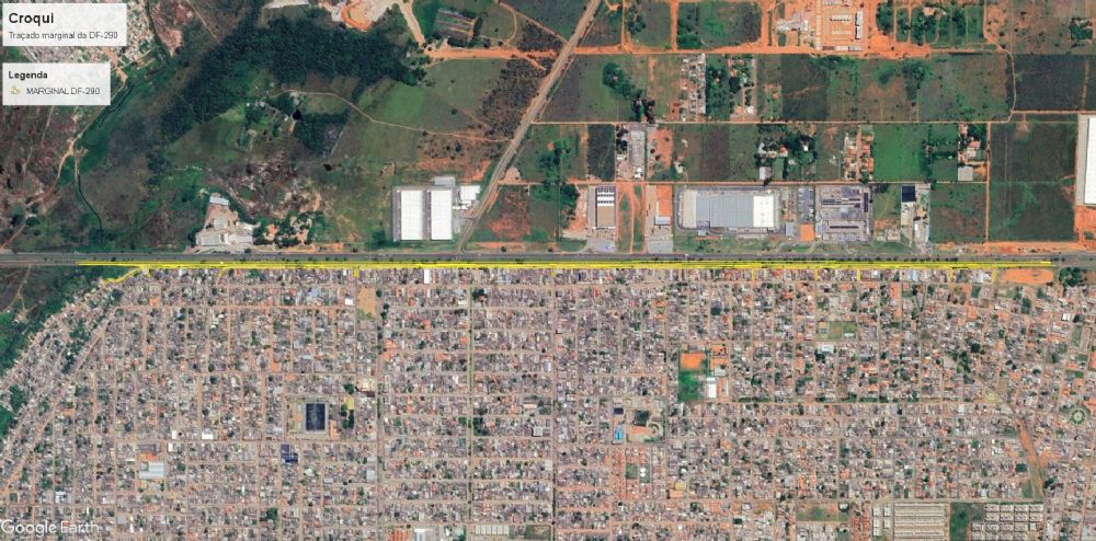 Licitação para implantação de via marginal na DF-290 deve acontecer em setembro
